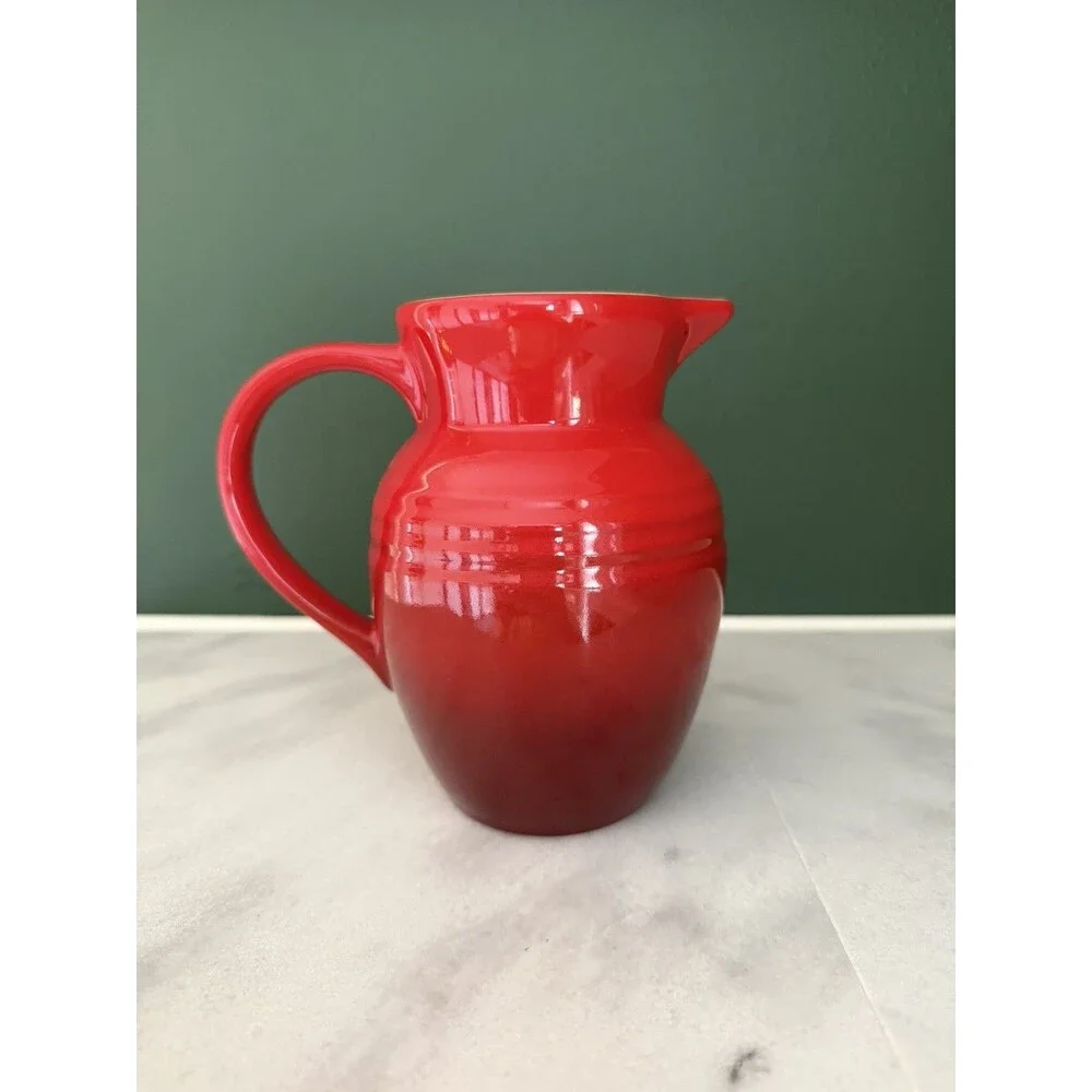 Le Creuset Stoneware Breakfast Jug Pitcher 0.7L Creamer Juice Syrup Cerise Red